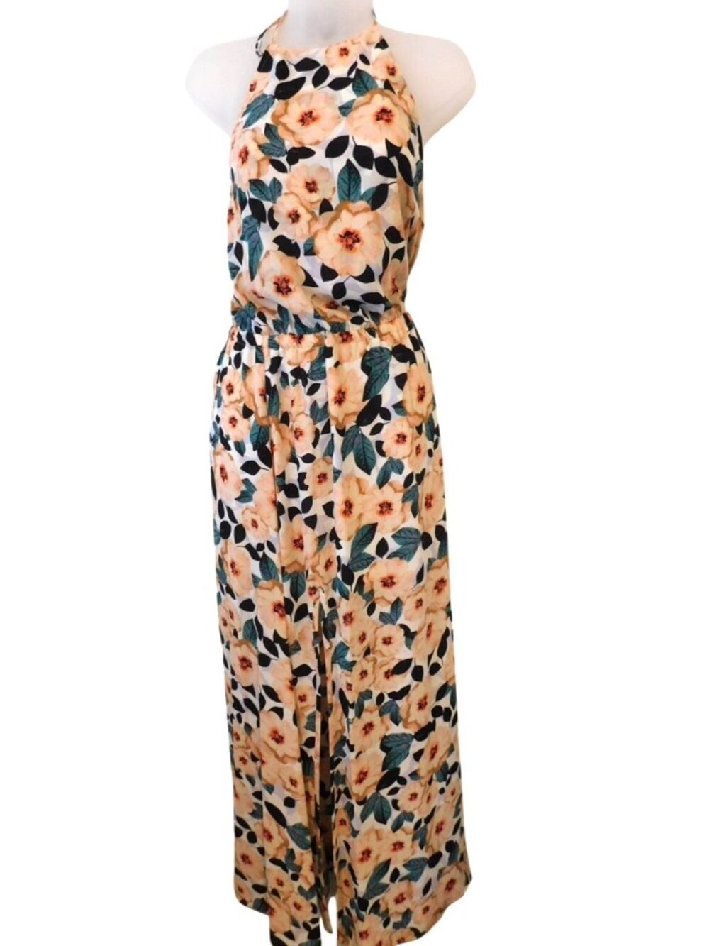 Show Me Your Mumu Sz XS Floral Heather Halter Maxi Dress Boho Cottagecore Summer